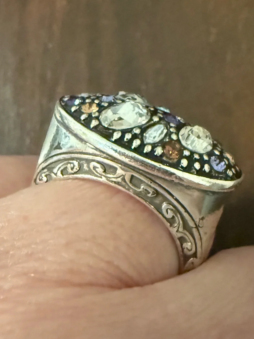 Brighton Multicolor Crystal Voyage Ring - Clear, Blue, Purple, Champagne